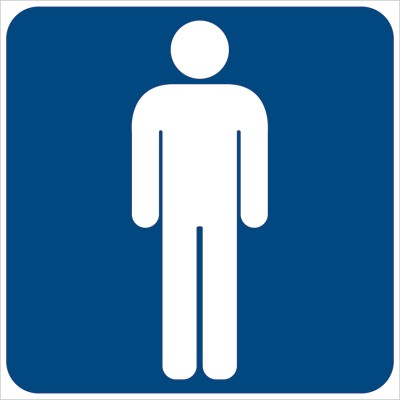 Наклейка "На дверь туалета для мужчин"